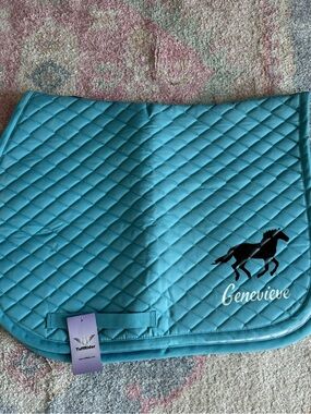 TuffRider Teal Quilted Equestrian Saddle Pad - Personalized